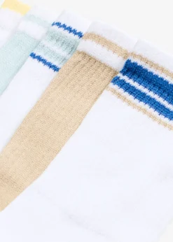 bonprix bonprix Calcetines deportivos de algodón orgánico (5 pares) Blanco + azul pálido + arena claro New