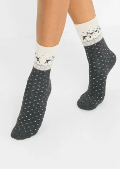 bonprix bonprix Calcetines térmicos con algodón orgánico (3 pares) Gris jaspeado Best