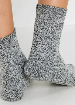 bonprix bonprix Calcetines térmicos de rizo (5 unidades) con algodón orgánico Azul/gris/rosa jaspeado New