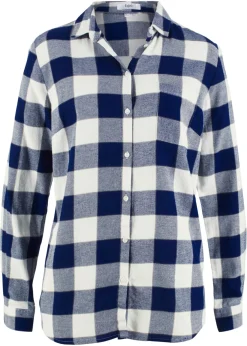 bonprix bonprix Camisa de franela azul medianoche. a cuadros Hot