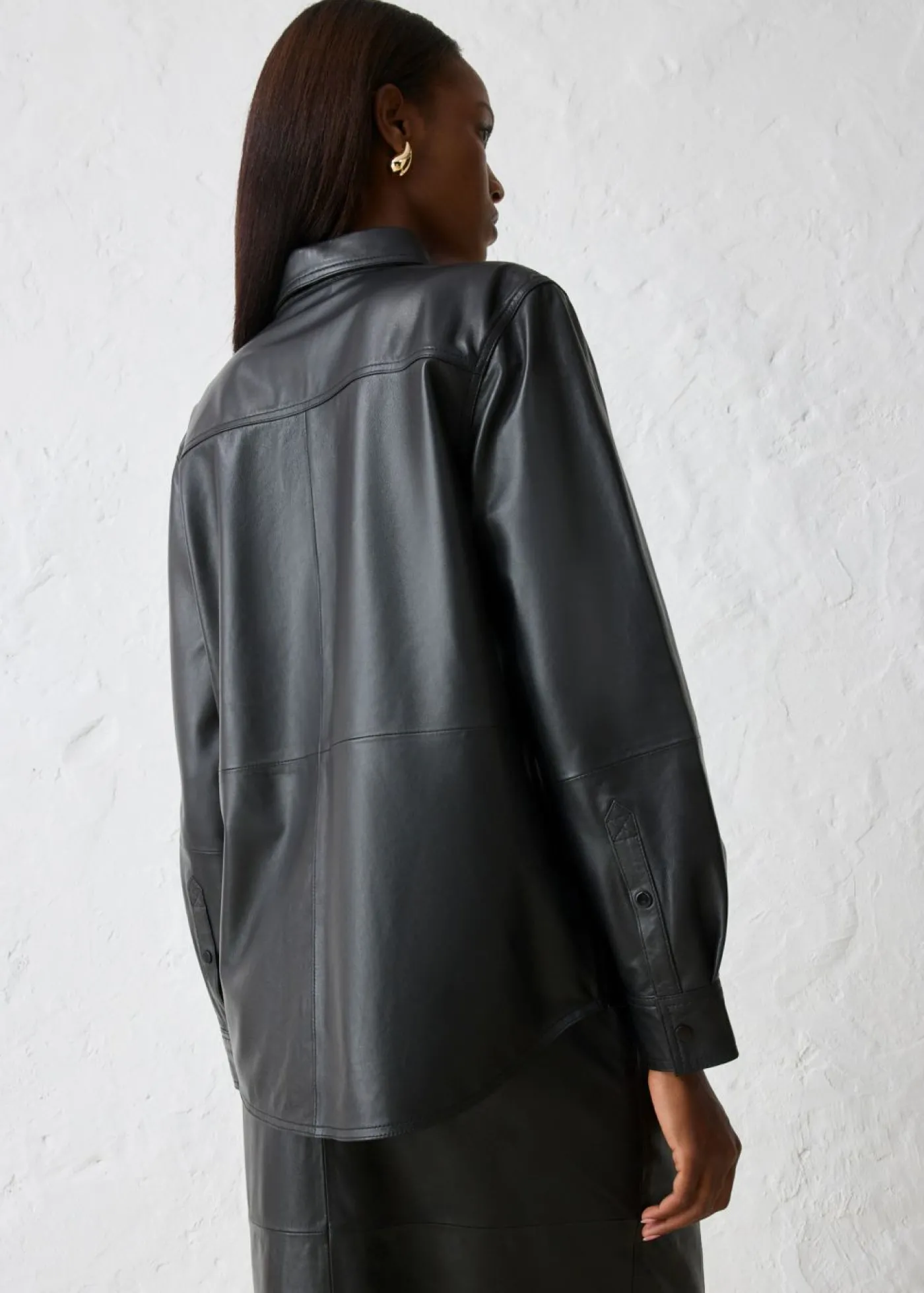 bonprix bonprix Camisa de napa de cordero Negro Outlet
