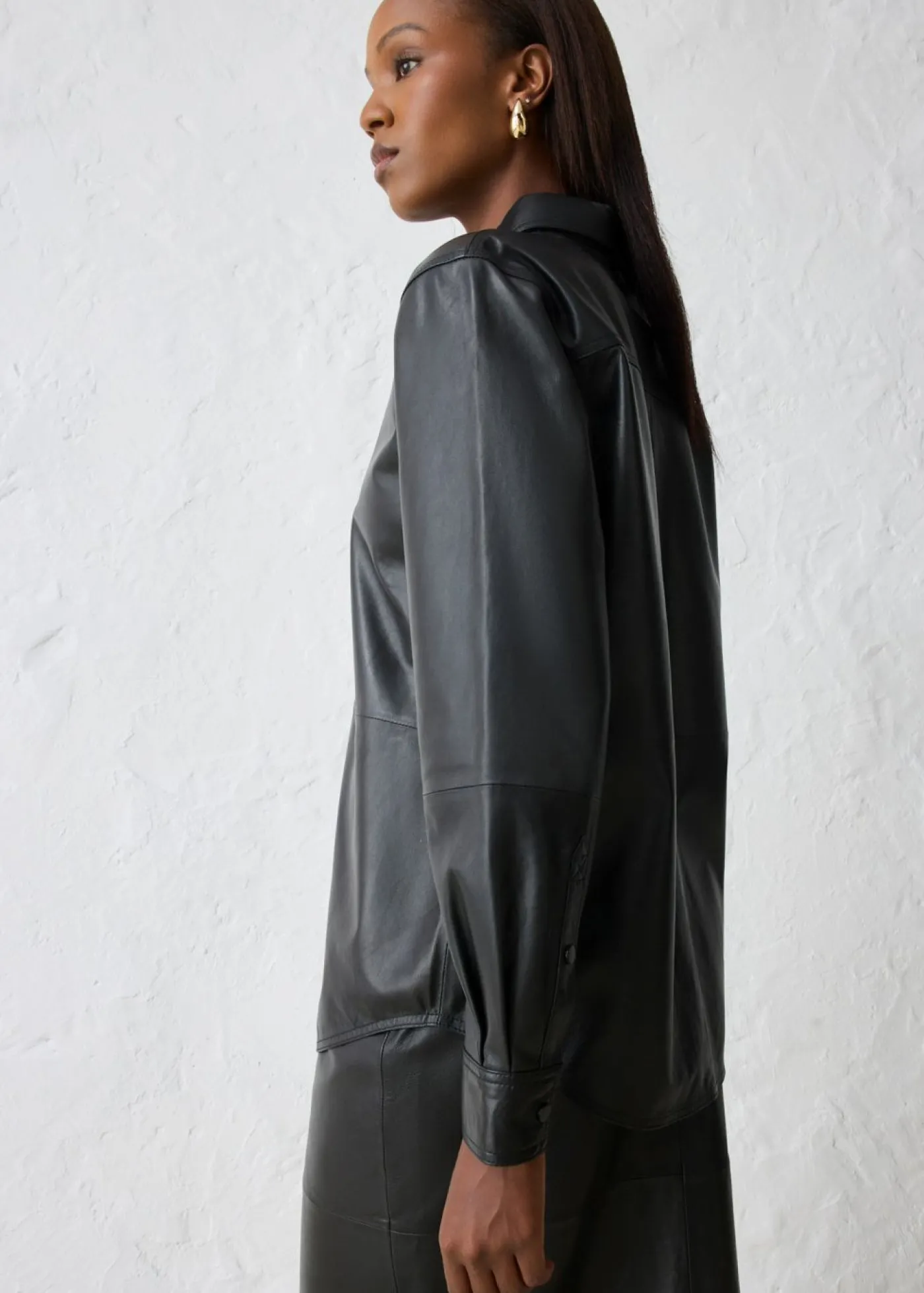 bonprix bonprix Camisa de napa de cordero Negro Outlet