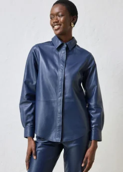 bonprix bonprix Camisa de napa de cordero Azul marino New