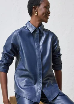 bonprix bonprix Camisa de napa de cordero Azul marino New