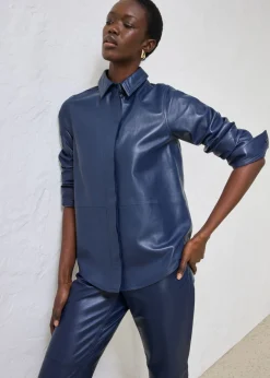 bonprix bonprix Camisa de napa de cordero Azul marino New