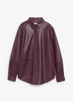 bonprix bonprix Camisa de napa de cordero rojo burdeos