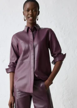 bonprix bonprix Camisa de napa de cordero rojo burdeos