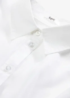 bonprix bonprix Camisa oversize de algodón con mangas 3/4 Blanco Hot
