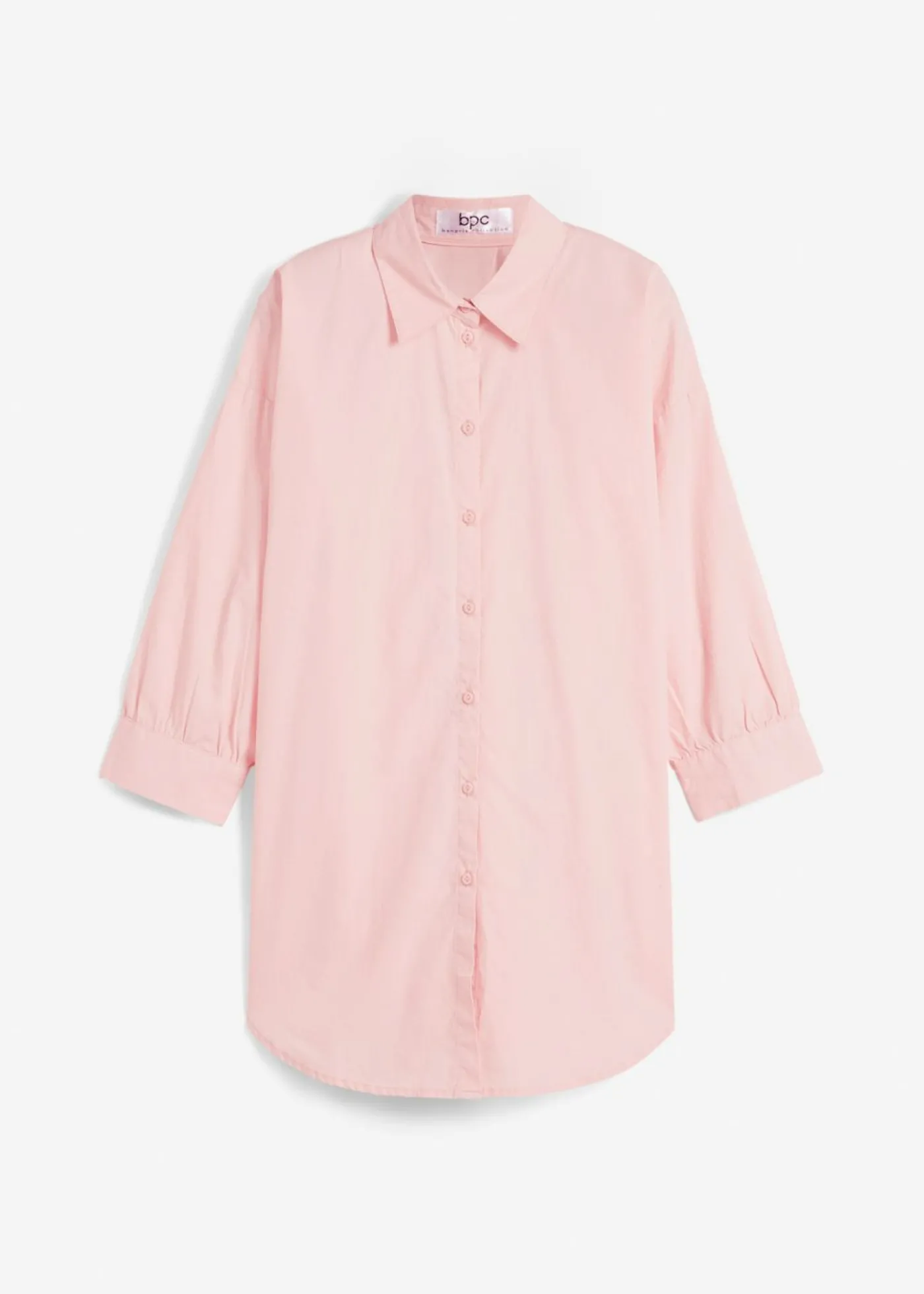 bonprix bonprix Camisa oversize de algodón con mangas 3/4 rosa pastel Best