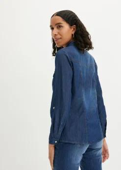bonprix bonprix Camisa vaquera azul piedra gastado Sale