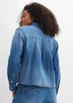 bonprix bonprix Camisa vaquera con algodón orgánico azul claro denim Outlet