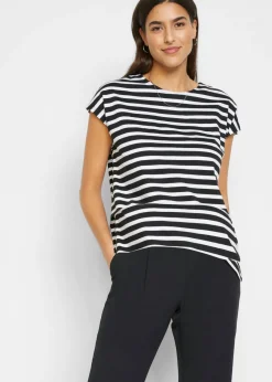bonprix bonprix Camiseta Negro-blanco con rayas New