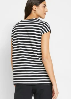 bonprix bonprix Camiseta Negro-blanco con rayas New