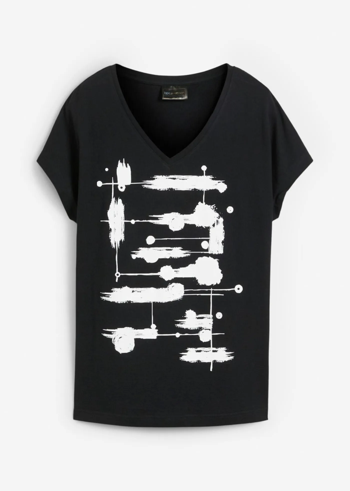 bonprix bonprix Camiseta Negro-blanco estampado