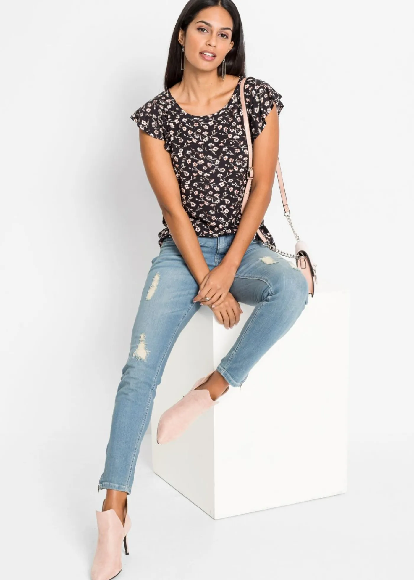 bonprix bonprix Camiseta Negro de flores