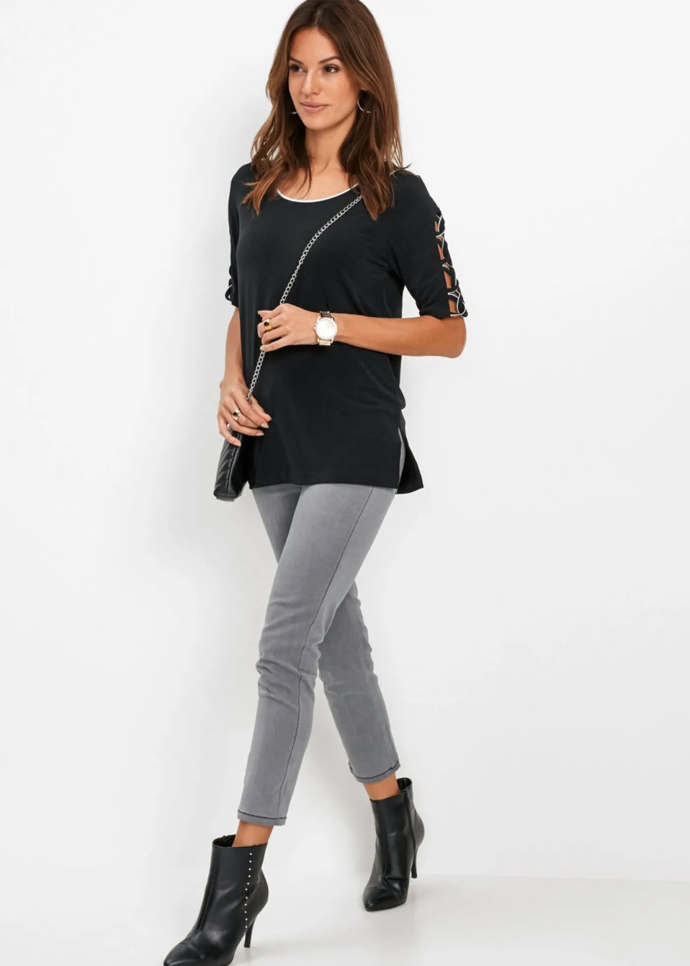 bonprix bonprix Camiseta Negro-blanco Hot