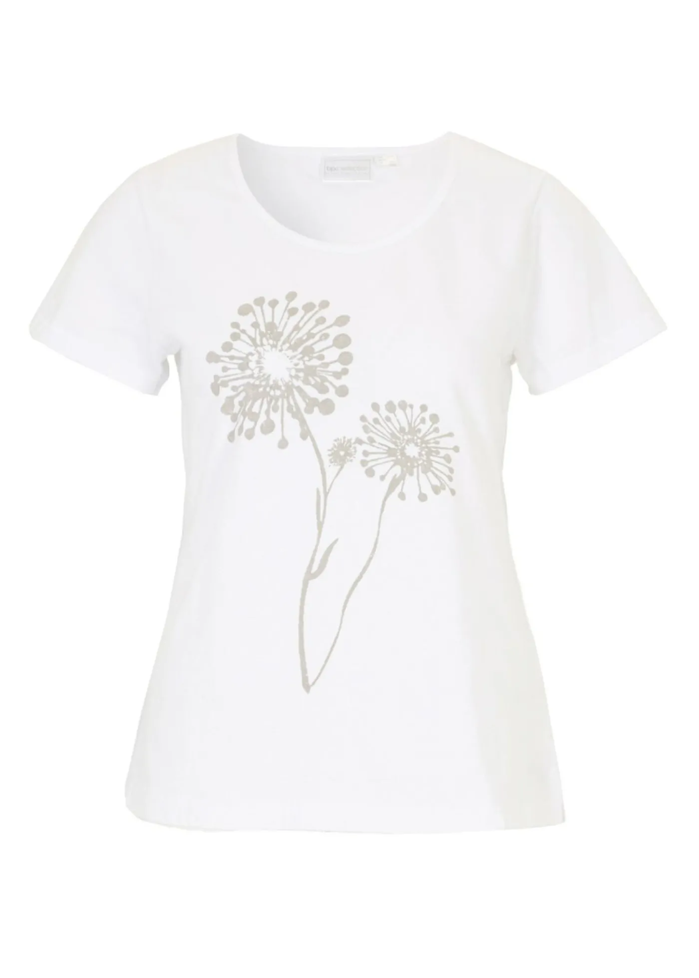 bonprix bonprix Camiseta Blanco-plateado mate estampado Outlet