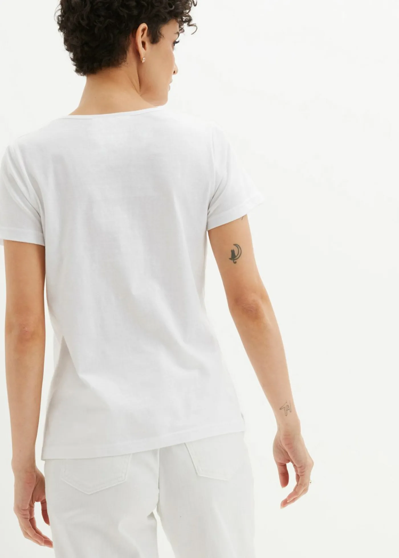 bonprix bonprix Camiseta Blanco-plateado mate estampado Outlet