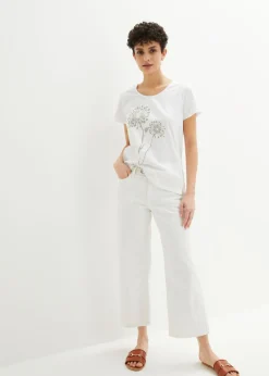 bonprix bonprix Camiseta Blanco-plateado mate estampado Outlet