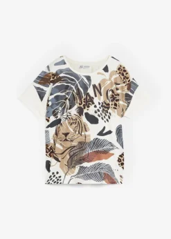 bonprix bonprix Camiseta Blanco lana-negro-nuevo beige estampado