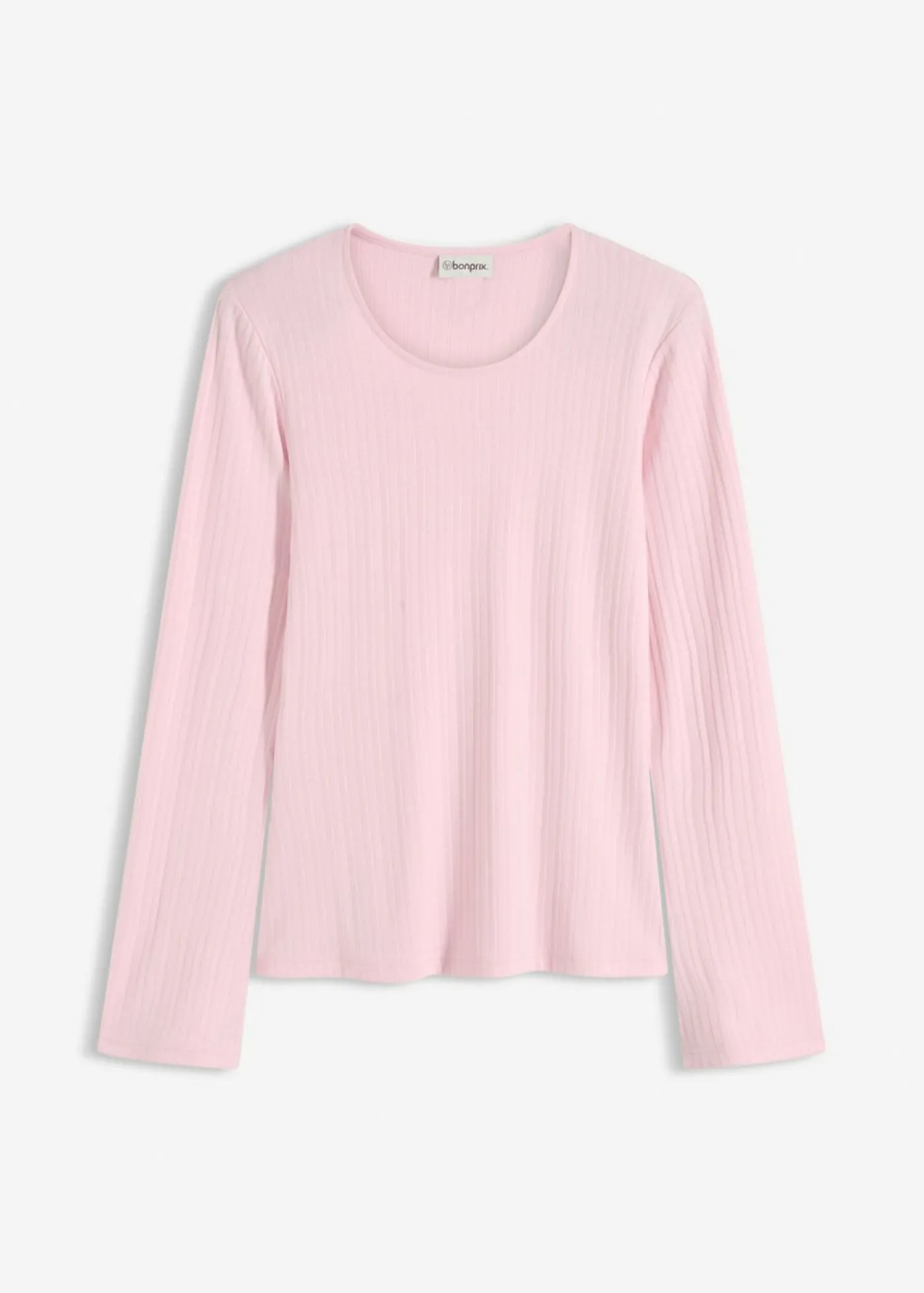 bonprix bonprix Camiseta acanalada de manga larga rosa cristal Discount