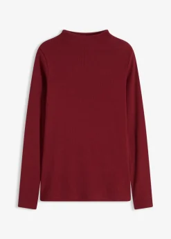 bonprix bonprix Camiseta acanalada de manga larga Rojo rubí Hot