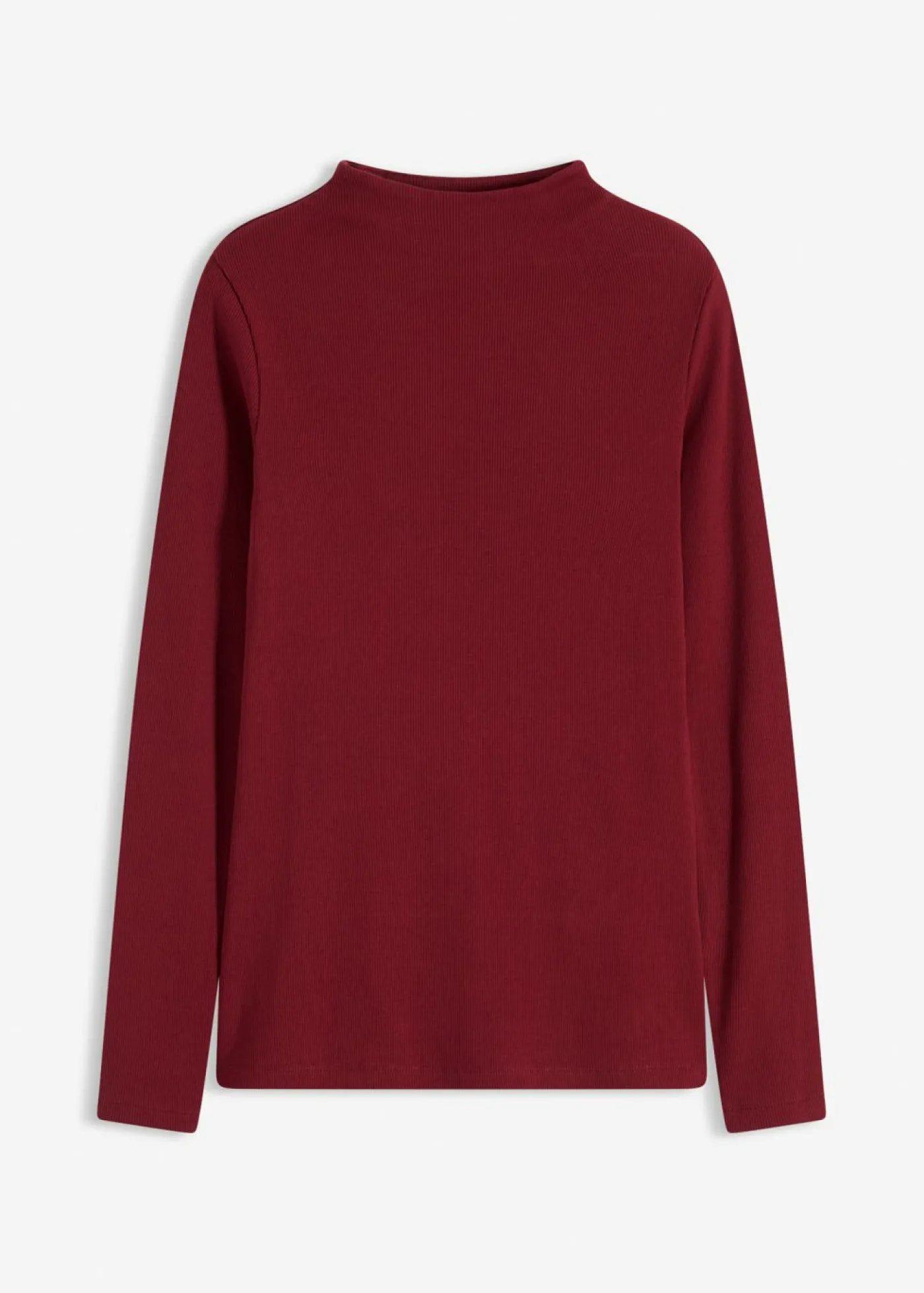bonprix bonprix Camiseta acanalada de manga larga Rojo rubí Hot