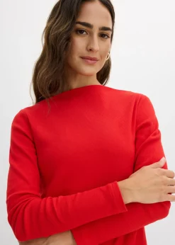 bonprix bonprix Camiseta ajustada de canalé fresa Discount
