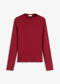 bonprix bonprix Camiseta ajustada de canalé Rojo Clearance