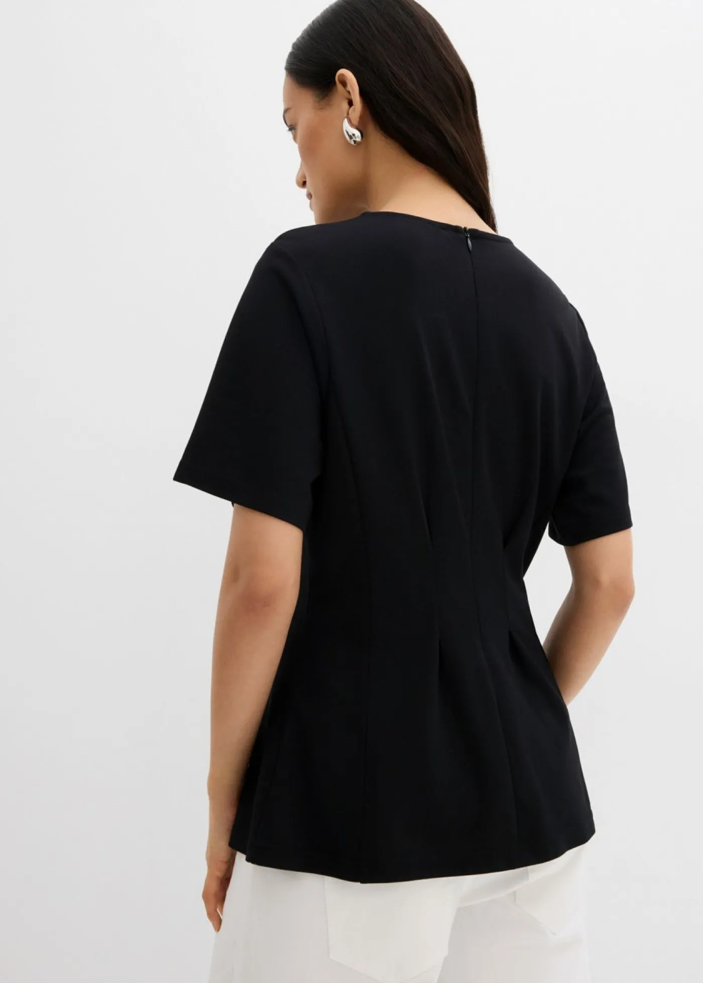 bonprix bonprix Camiseta ajustada de cómodo Punto di Roma Negro
