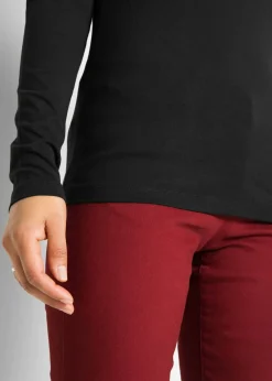 bonprix bonprix Camiseta ajustada de manga larga Negro New