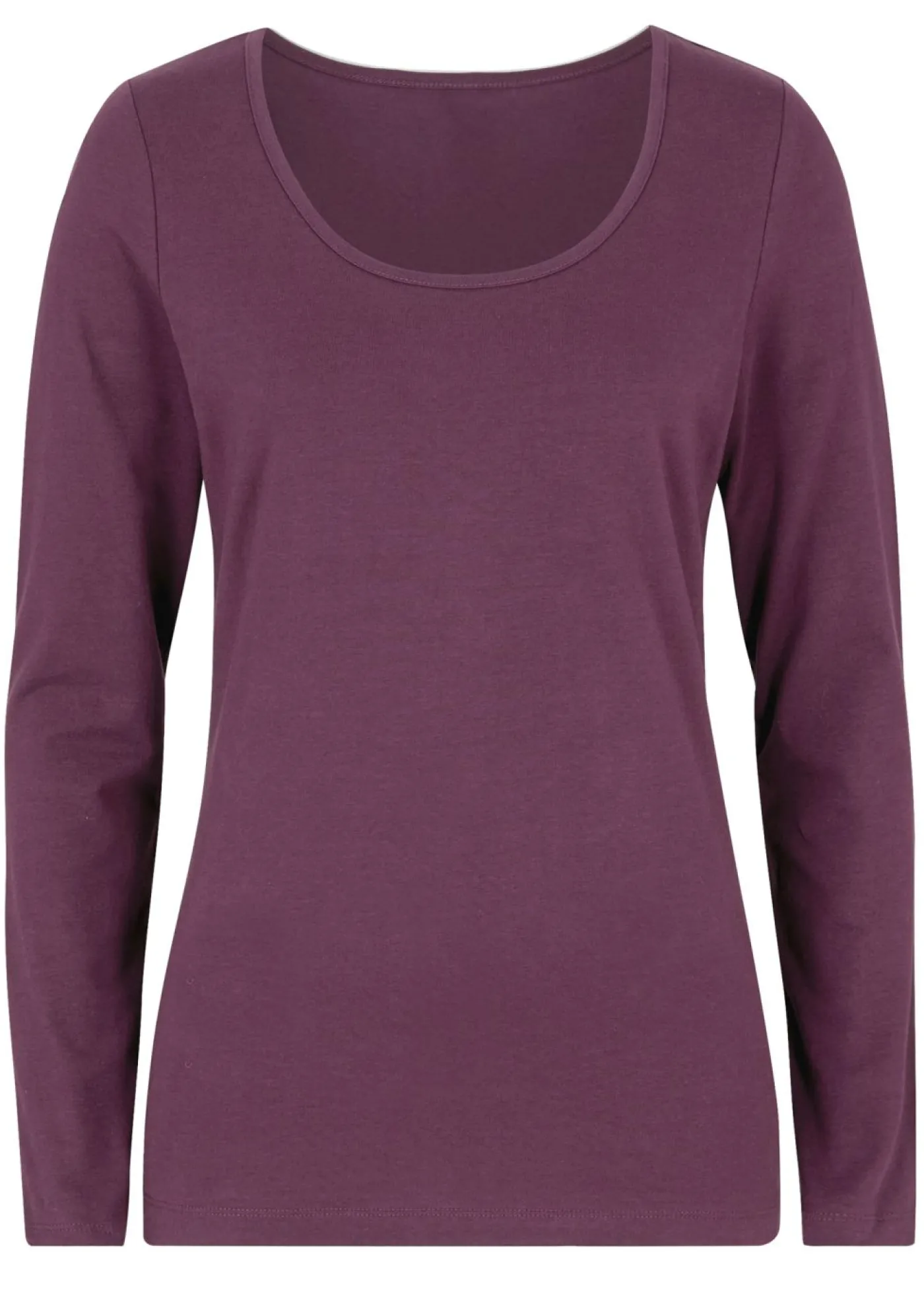 bonprix bonprix Camiseta ajustada de manga larga morado intenso Online