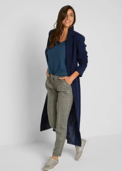 bonprix bonprix Camiseta ajustada de manga larga (2 unidades) Azul marino + antracita jaspeado Outlet