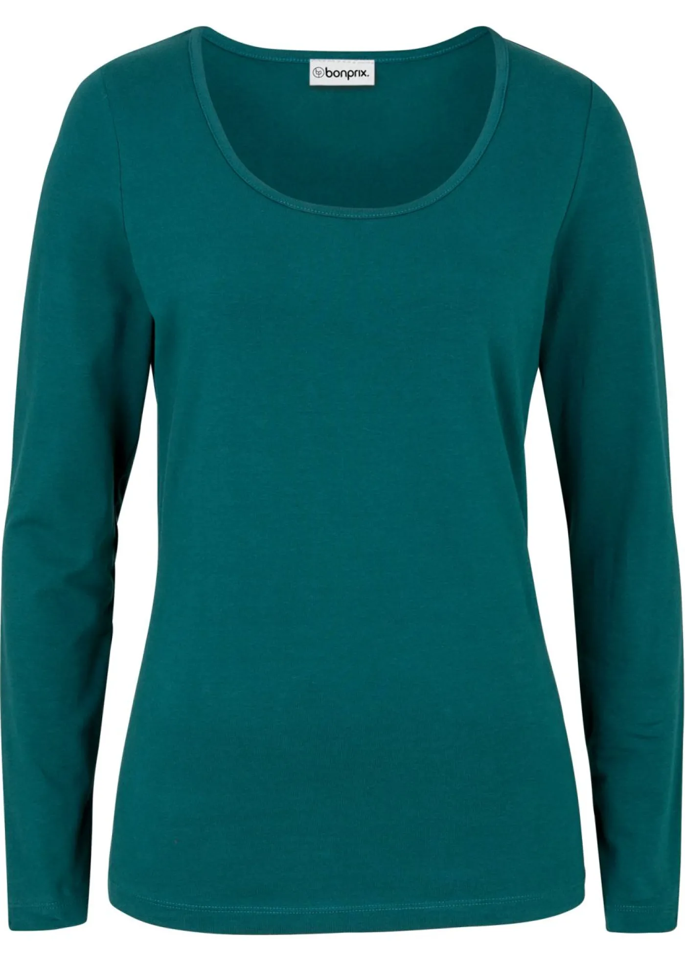 bonprix bonprix Camiseta ajustada de manga larga Verde petróleo Outlet