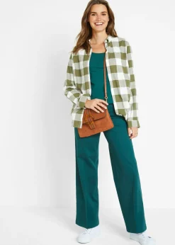 bonprix bonprix Camiseta ajustada de manga larga Verde petróleo Outlet