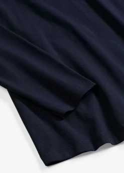 bonprix bonprix Camiseta ajustada de manga larga azul tinta Online