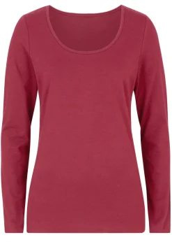 bonprix bonprix Camiseta ajustada de manga larga Rojo