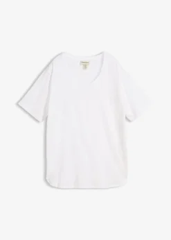 bonprix bonprix Camiseta ancha de algodón orgánico Blanco Clearance