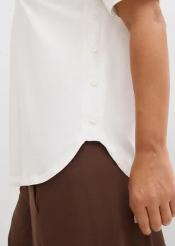 bonprix bonprix Camiseta ancha de algodón orgánico Blanco Clearance