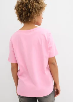 bonprix bonprix Camiseta ancha de algodón orgánico Rosa Clearance