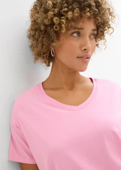 bonprix bonprix Camiseta ancha de algodón orgánico Rosa Clearance