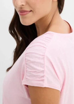 bonprix bonprix Camiseta boxy de manga corta rosa cristal Discount