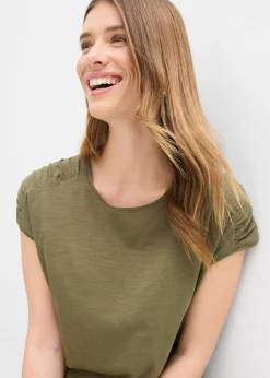 bonprix bonprix Camiseta boxy de manga corta Verde oliva oscuro