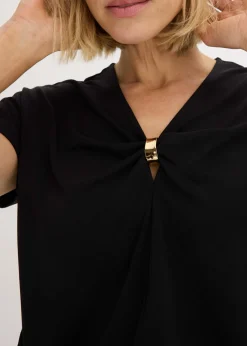 bonprix bonprix Camiseta con anillo decorativo Negro Best