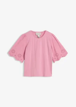 bonprix bonprix Camiseta con bordado calado Malva