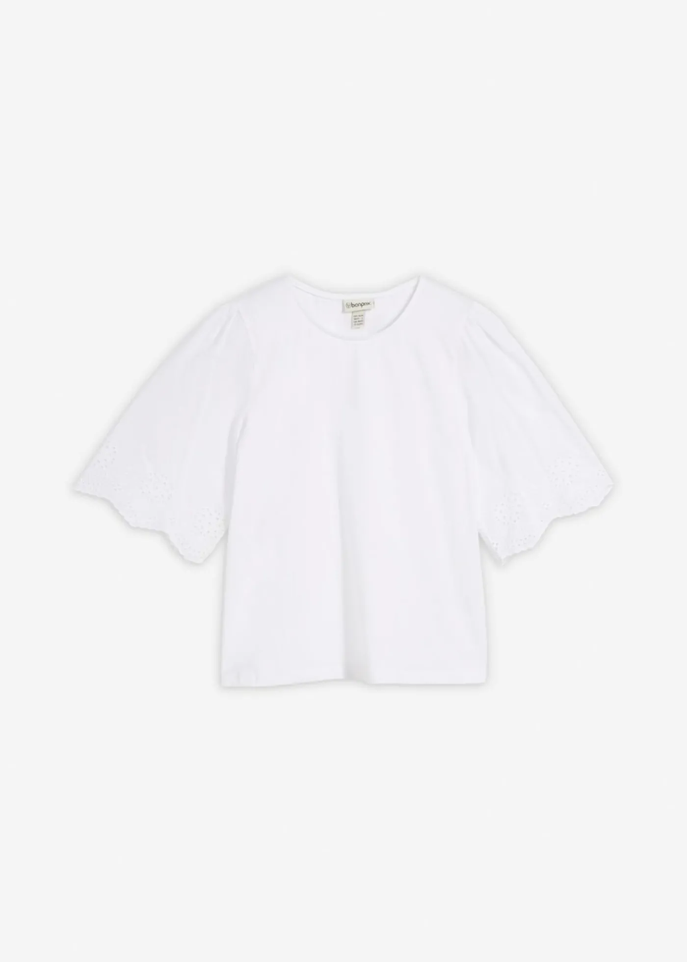 bonprix bonprix Camiseta con bordado calado Blanco Online