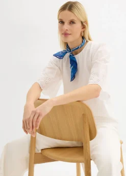 bonprix bonprix Camiseta con bordado calado Blanco Online