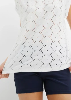 bonprix bonprix Camiseta con bordado calado Blanco New