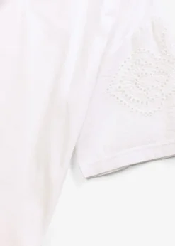 bonprix bonprix Camiseta con bordado calado Blanco Best