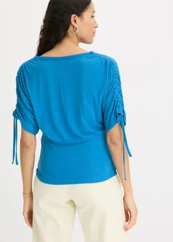 bonprix bonprix Camiseta con botones azul glaciar Clearance